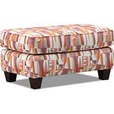 Spencer 35" Ottoman in Spumoni Multicolor Chenille Fabric